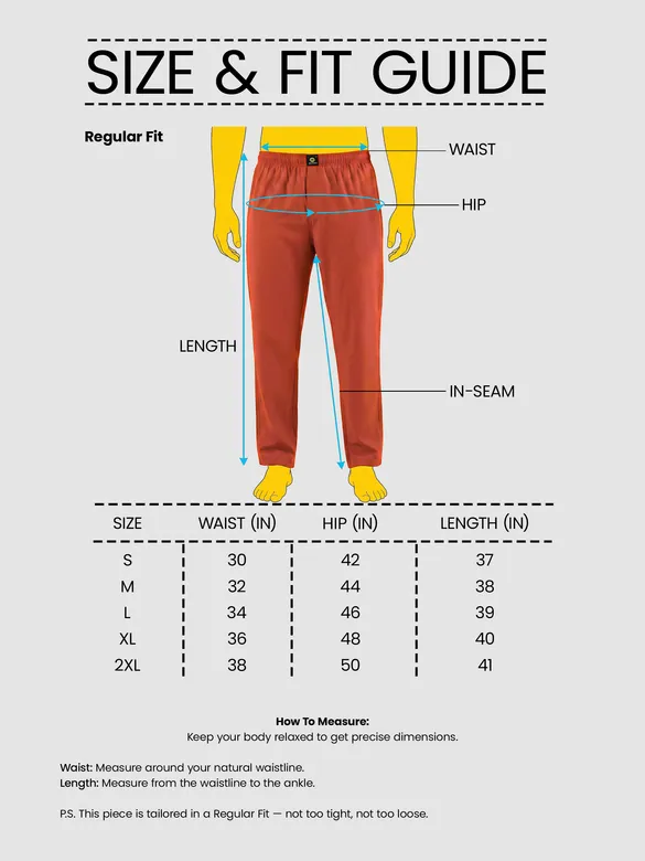 Rust Orange Regular-fit Pajamas